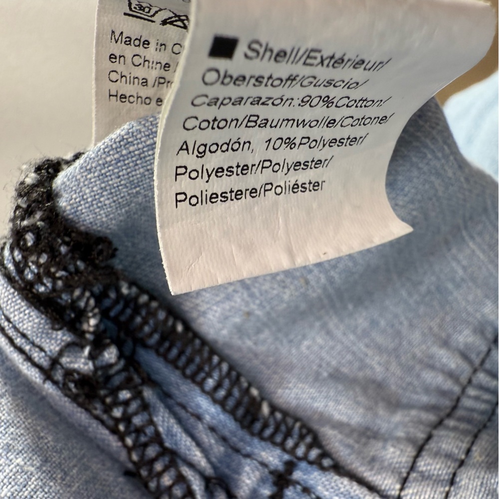 Light Blue Denim Pullover Utility Jacket - image 8